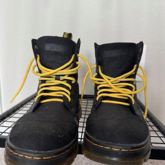 Dr. Martens Combs Tech Utility Boots – Black with Yellow Laces - Picture 2 of 5